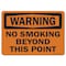 Signmission OSHA Warning Sign, No Smoking Beyond This Point, 10in X 7in Aluminum, 7" W, 10" L, Landscape OS-WS-A-710-L-19695 - alternate 1
